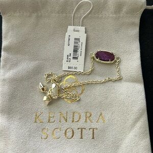 NWT. Kendra Scott, Elaina Mulberry Drusy Gold Tone Bracelet